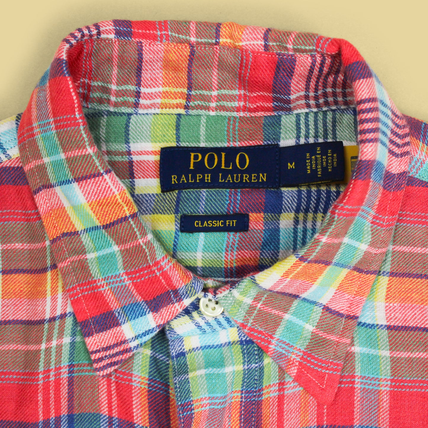Polo Ralph Lauren Plaid Brushed Linen Short Sleeve Button-Up Shirt