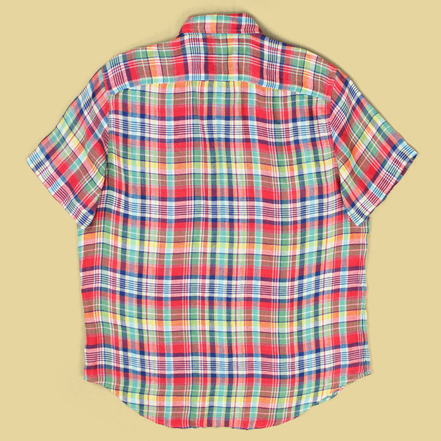 Polo Ralph Lauren Plaid Brushed Linen Short Sleeve Button-Up Shirt