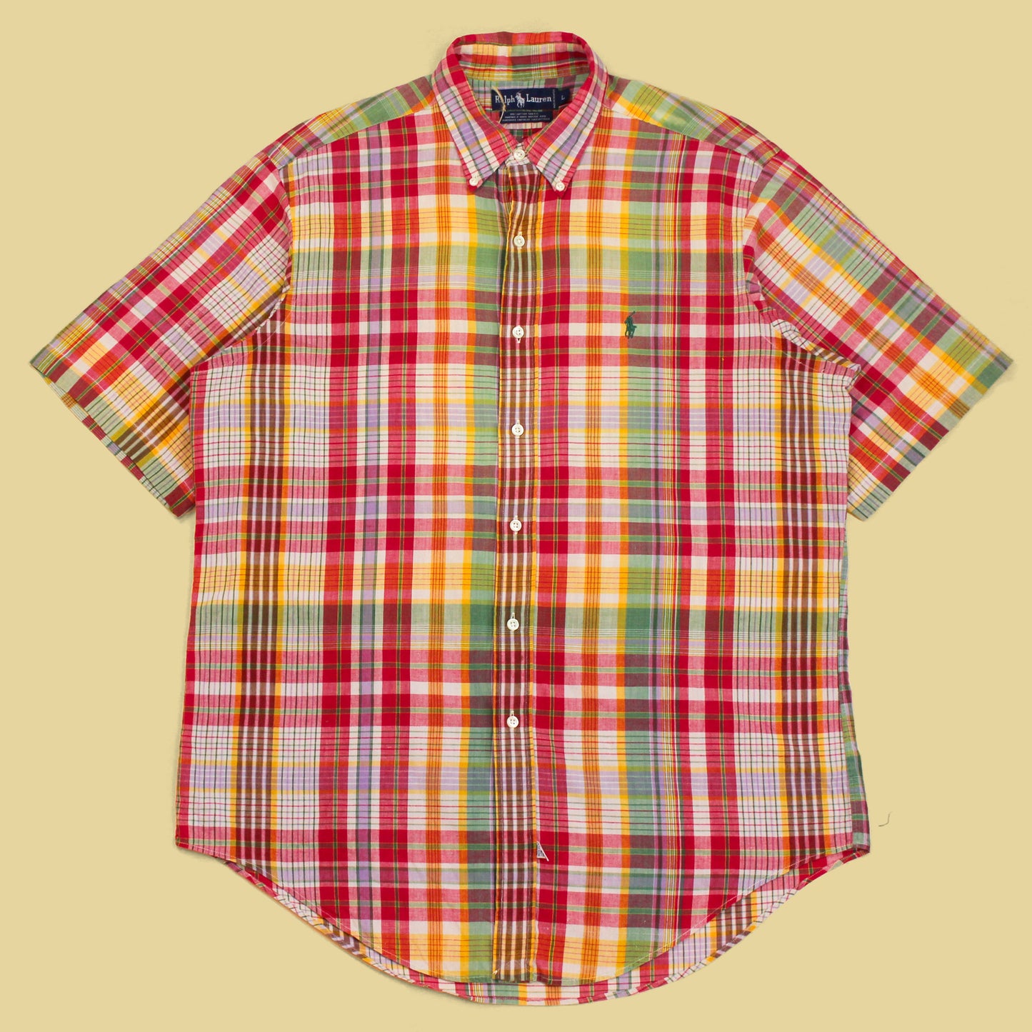 Vintage Polo Ralph Lauren Madras Short Sleeve Button-Down Shirt