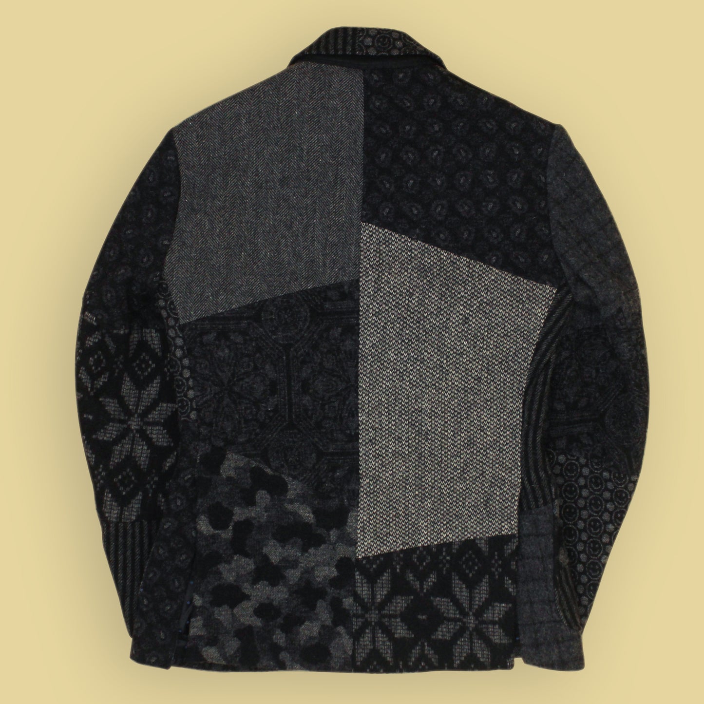 Monitaly Patchwork Jacquard Tweed Sport Coat