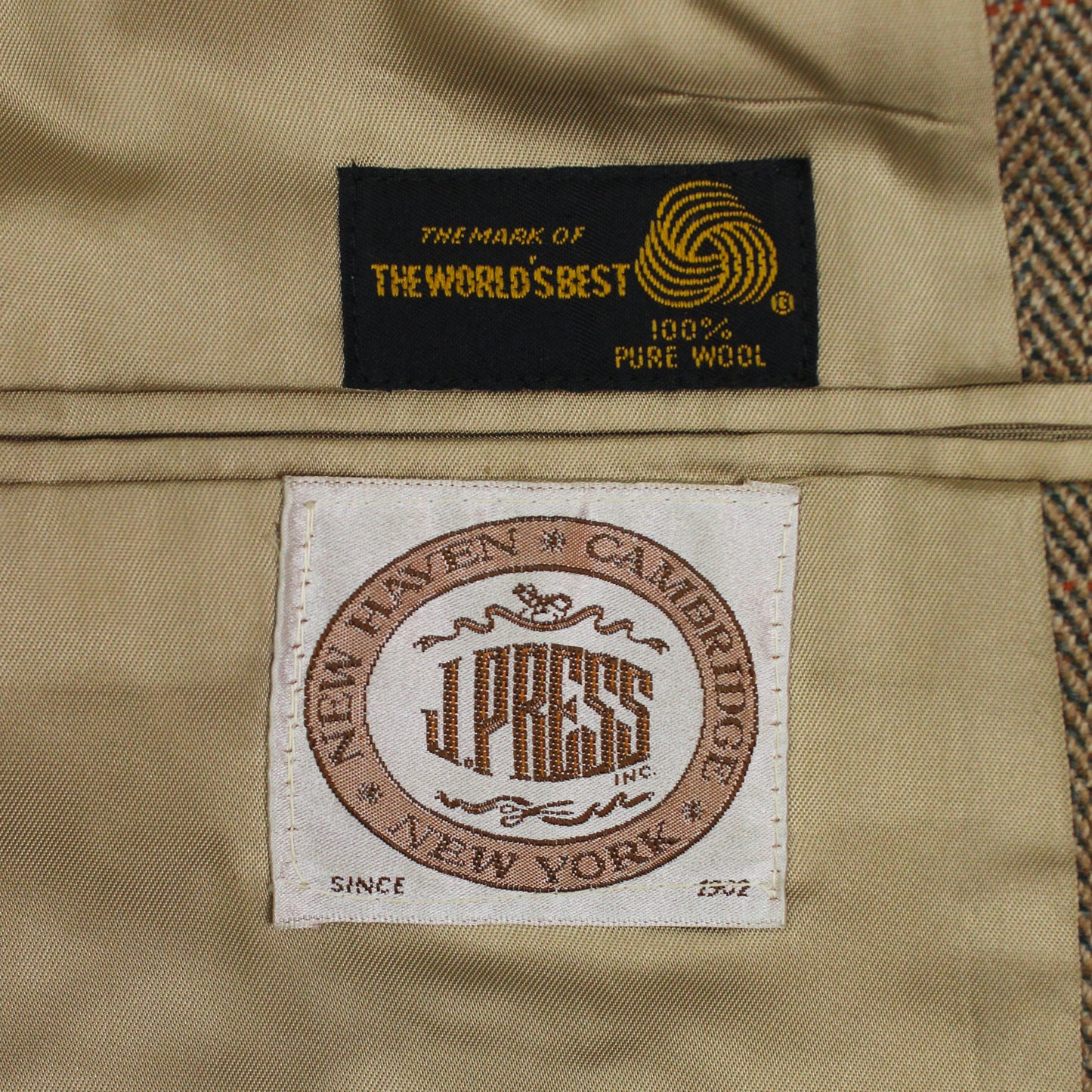 J. Press Herringbone Check Tweed Sport Coat