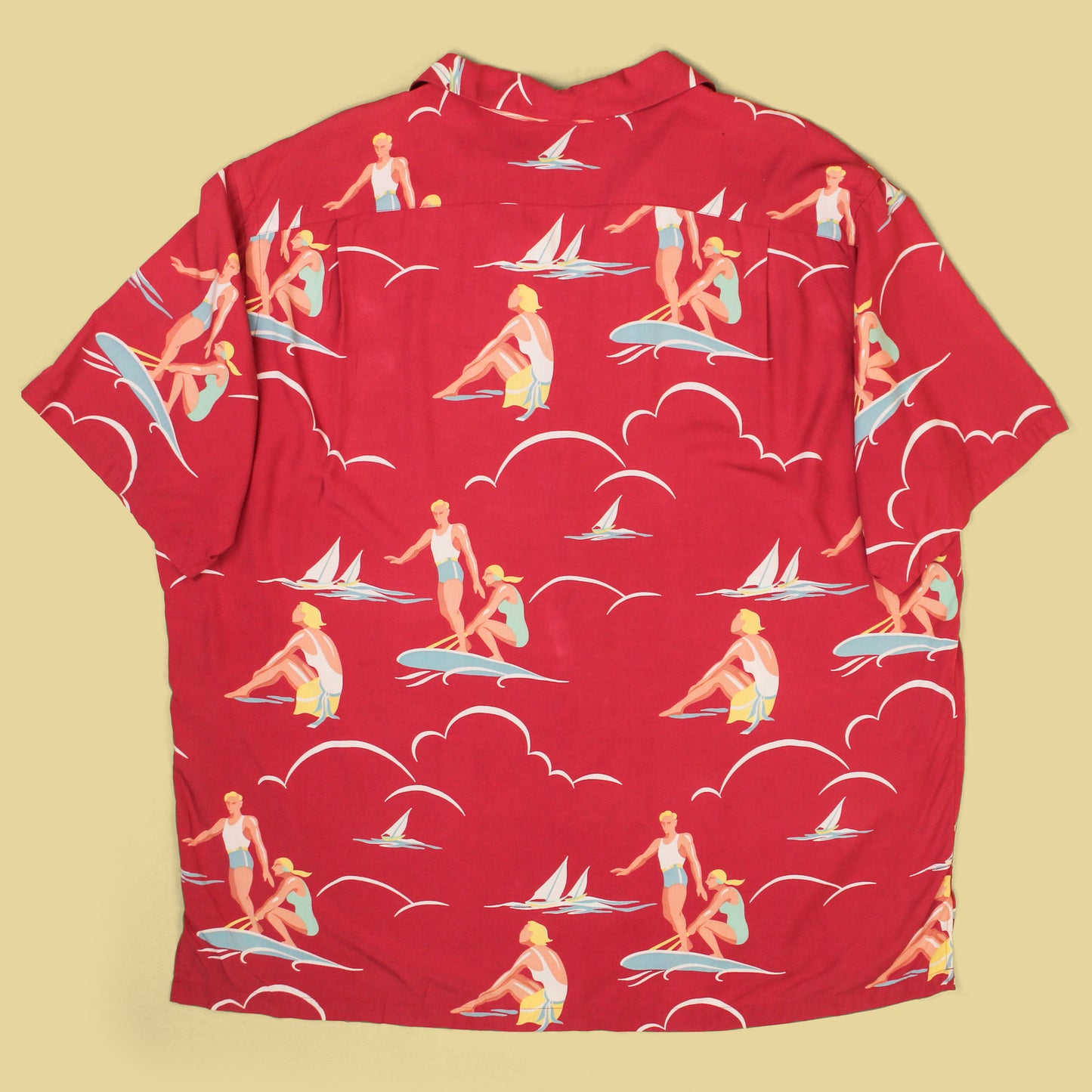 Polo Ralph Lauren Surf Print Rayon Short Sleeve Vintage Camp Shirt