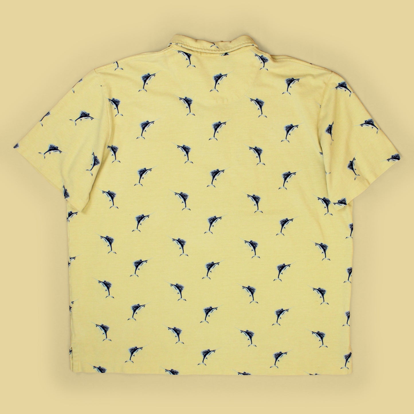 Vintage Polo Ralph Lauren Marlin Print Pique Knit Polo Shirt