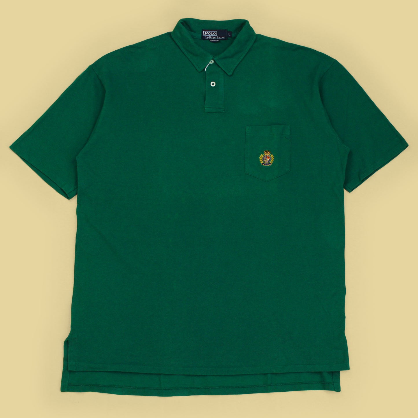 Vintage Polo Ralph Lauren Cookie Crest Embroidered Pique Knit Polo Shirt