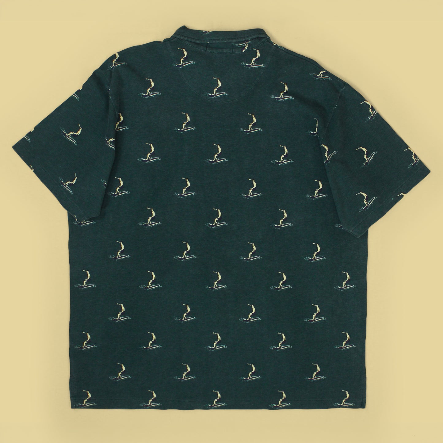 Vintage Polo Ralph Lauren Surfer Print Pique Knit Polo Shirt