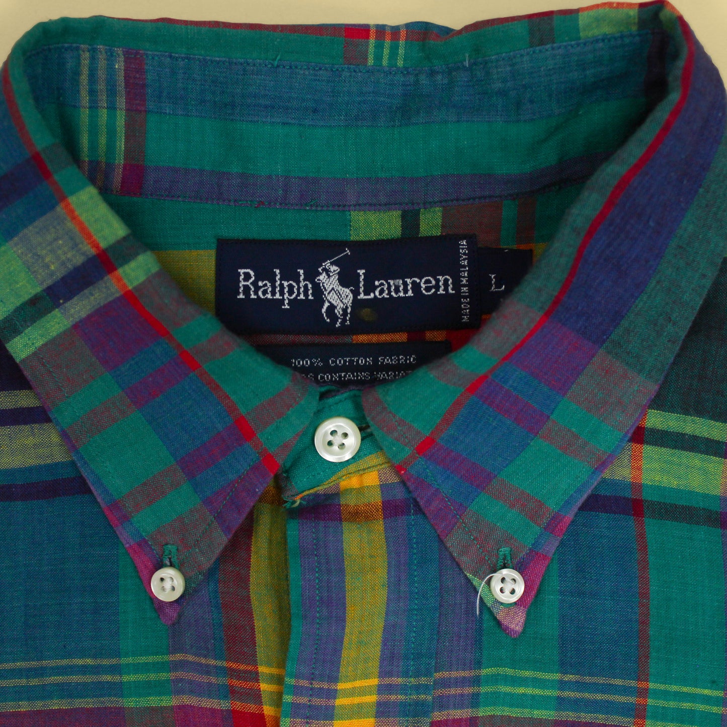 Vintage Polo Ralph Lauren Madras Button-Down Shirt