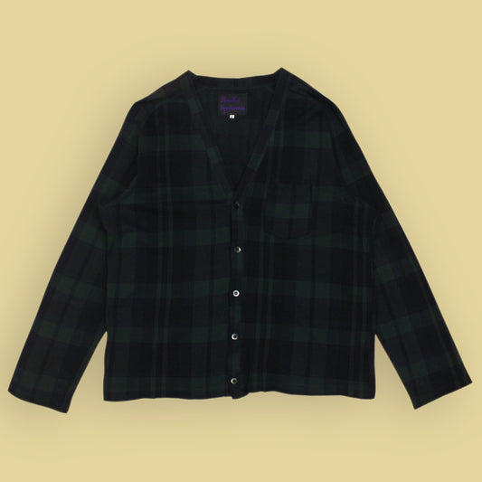 Needles Sportswear Blackwatch Plaid Pique Knit Cotton Cardigan
