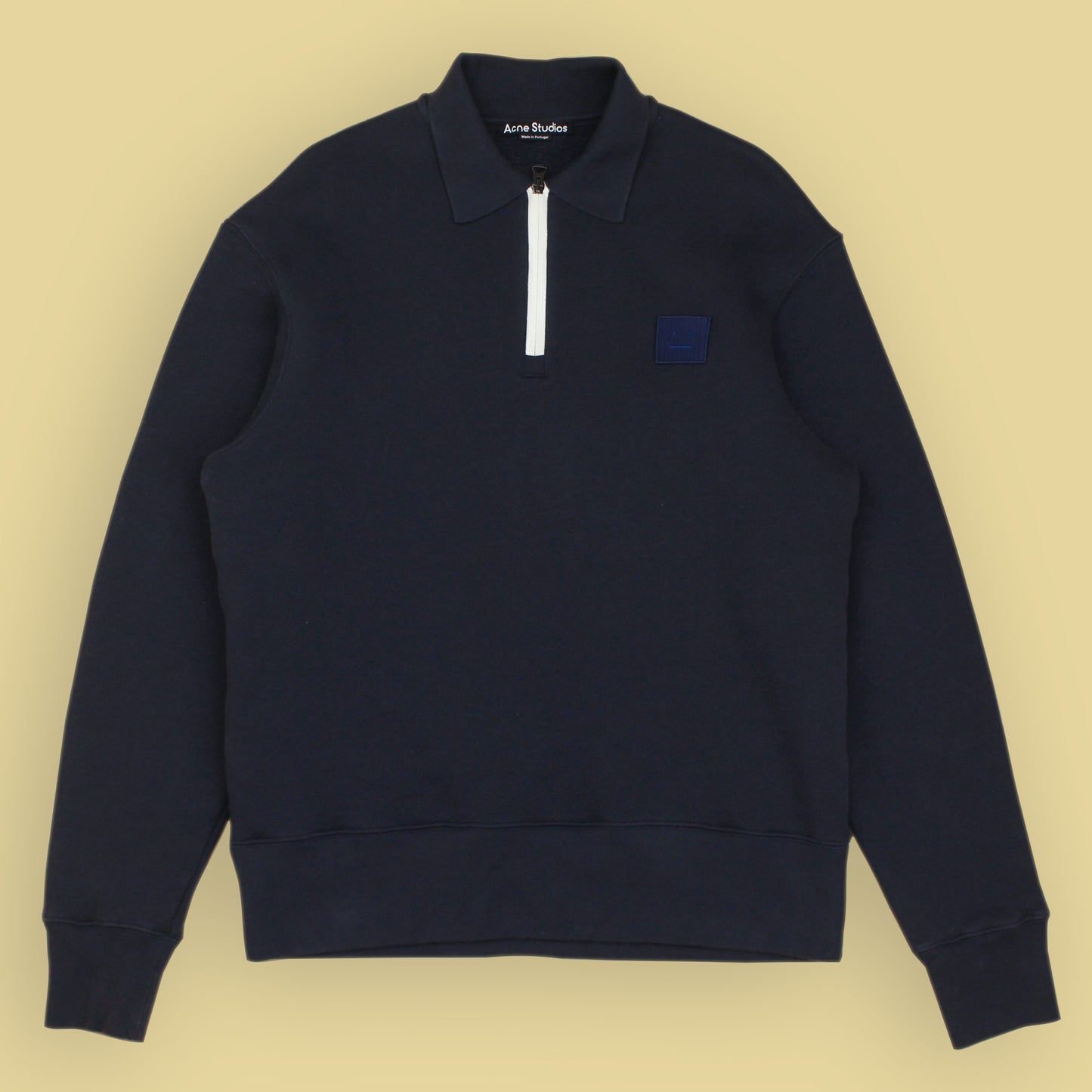 Acne Studios Cotton Terry Fleece Quarter Zip Sweatshirt
