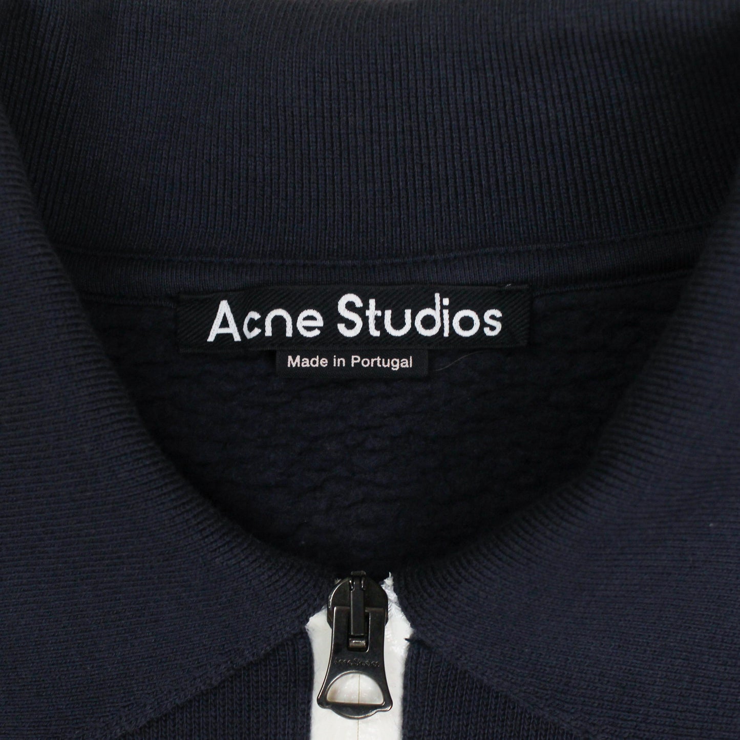 Acne Studios Cotton Terry Fleece Quarter Zip Sweatshirt