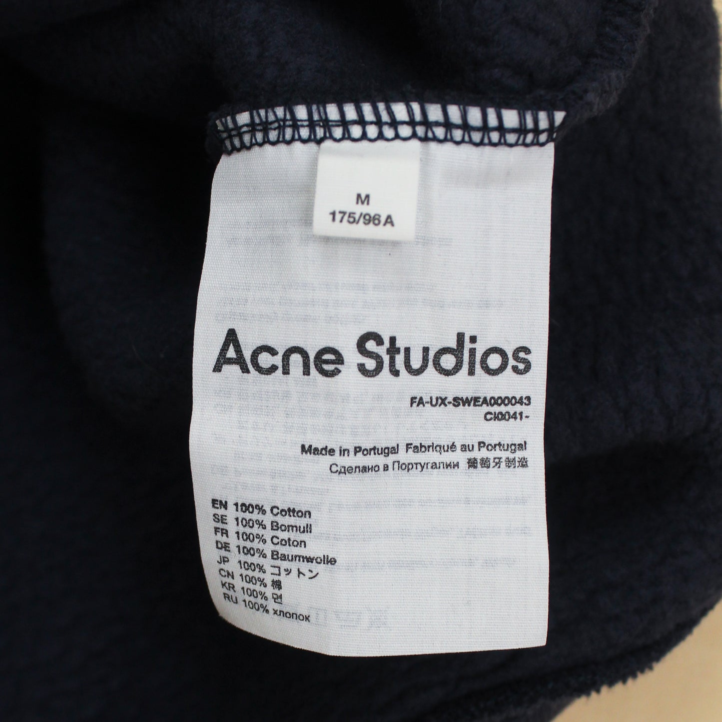 Acne Studios Cotton Terry Fleece Quarter Zip Sweatshirt