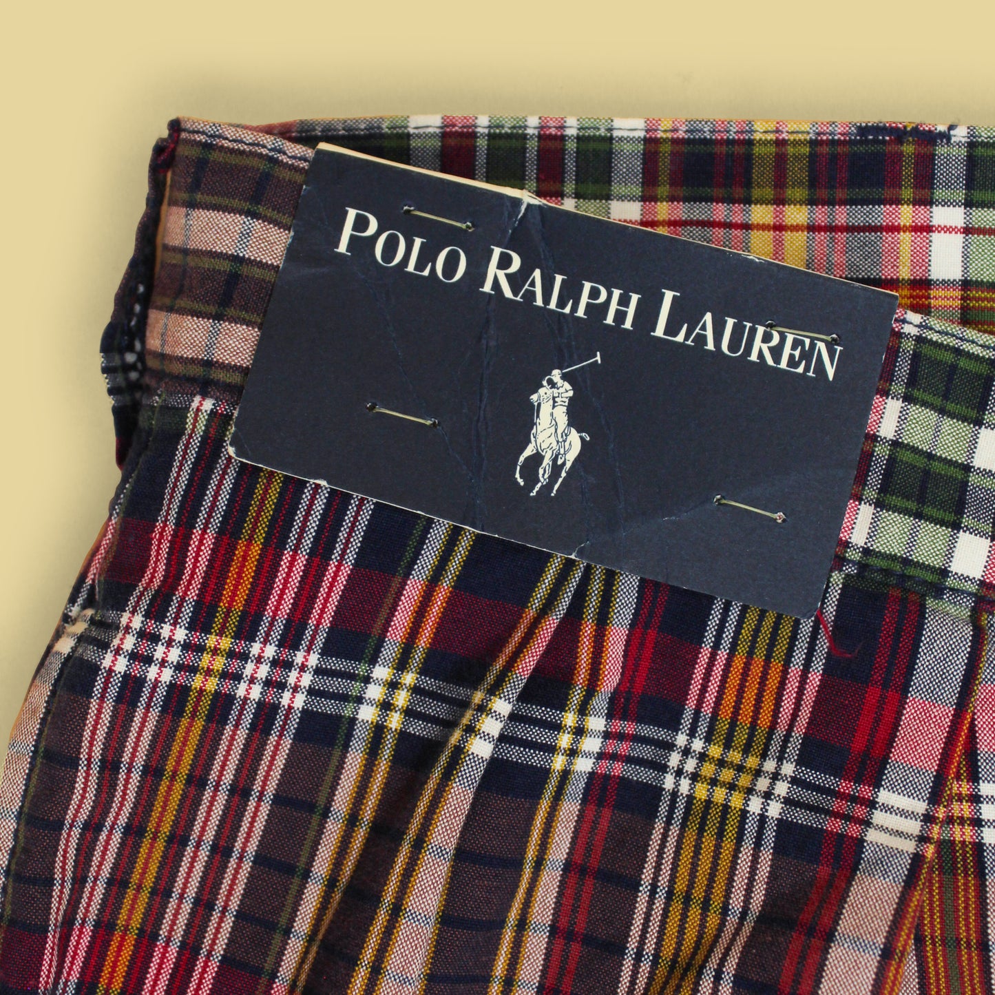 Vintage Polo Ralph Lauren Plaid Cotton Pleated Tyler Shorts