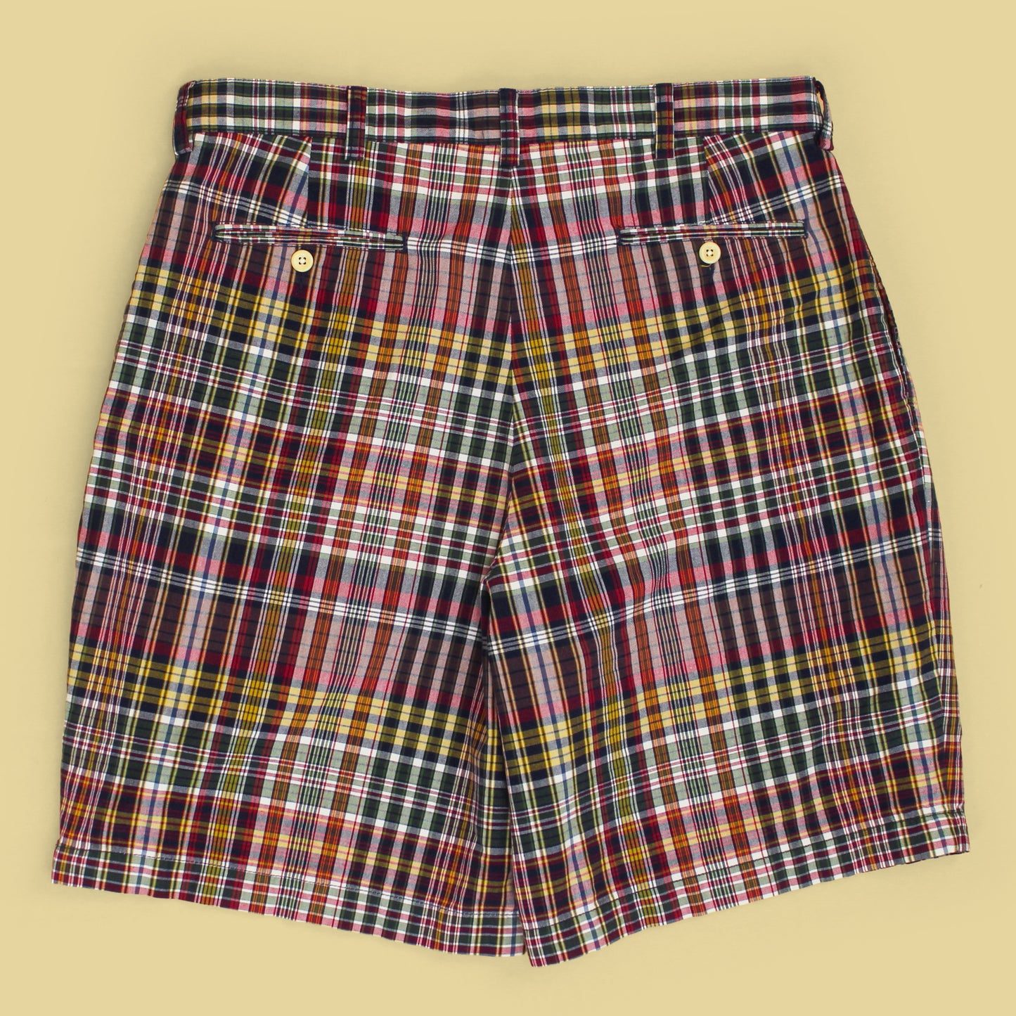 Vintage Polo Ralph Lauren Plaid Cotton Pleated Tyler Shorts