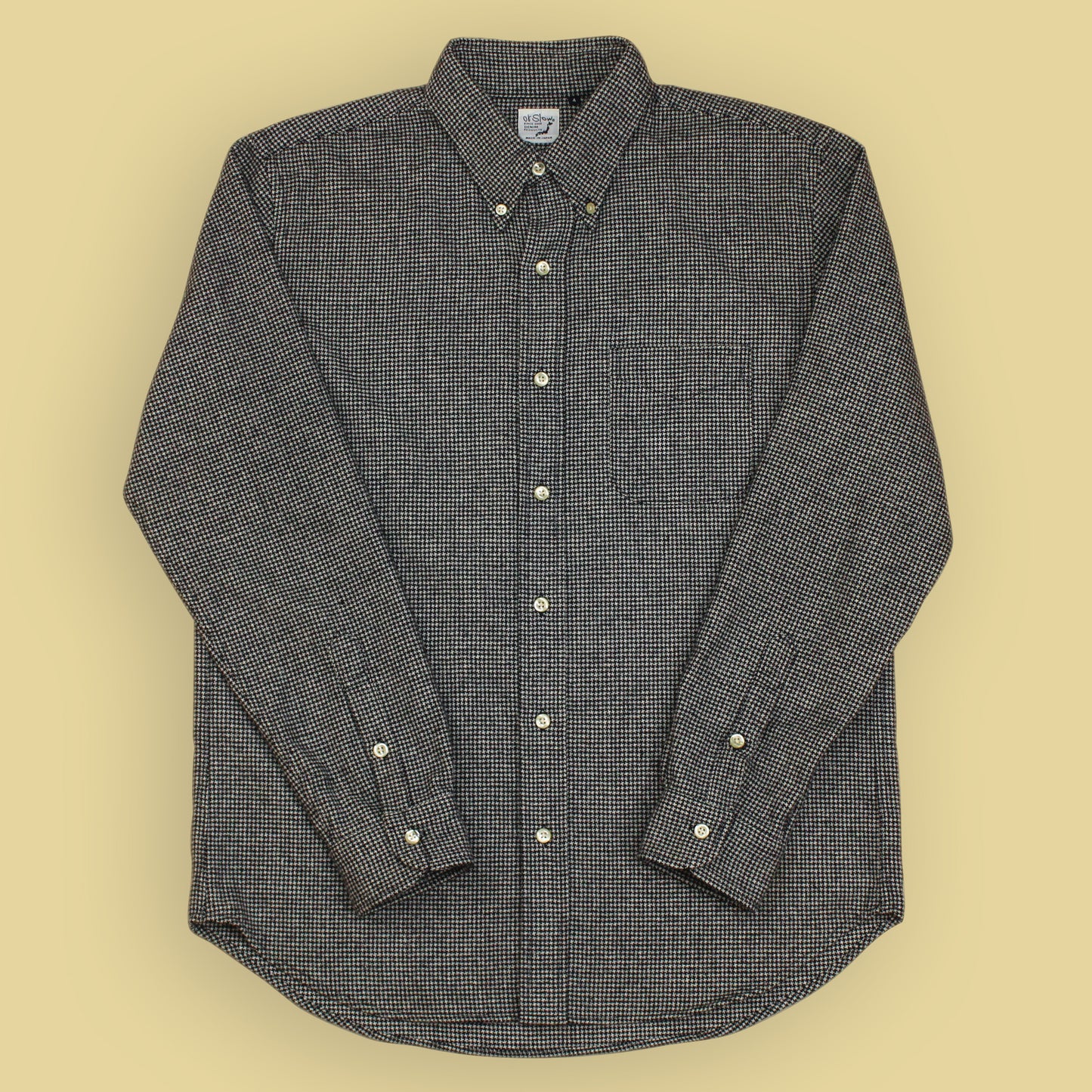 OrSlow Houndstooth Check Wool Blend Flannel Shirt