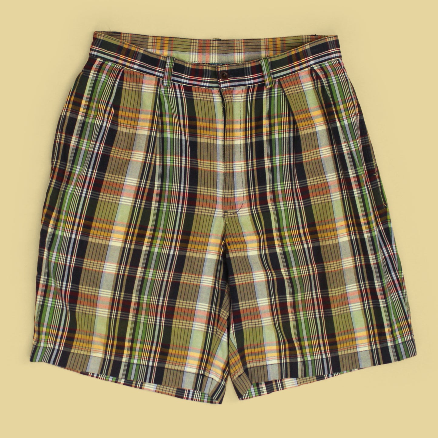 Vintage Polo Ralph Lauren Plaid Cotton Pleated Tyler Shorts