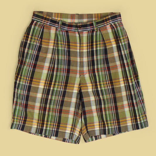 Vintage Polo Ralph Lauren Plaid Cotton Pleated Tyler Shorts