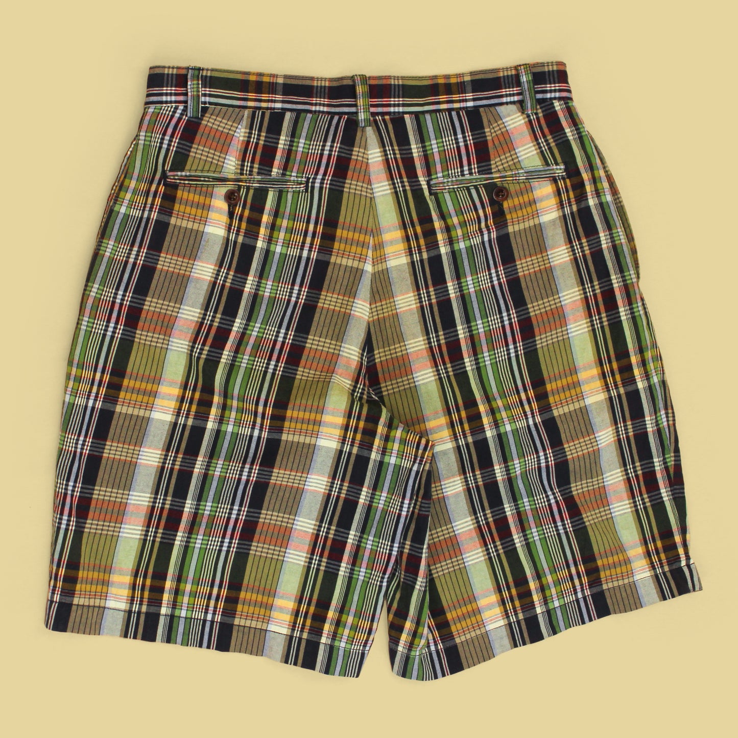 Vintage Polo Ralph Lauren Plaid Cotton Pleated Tyler Shorts
