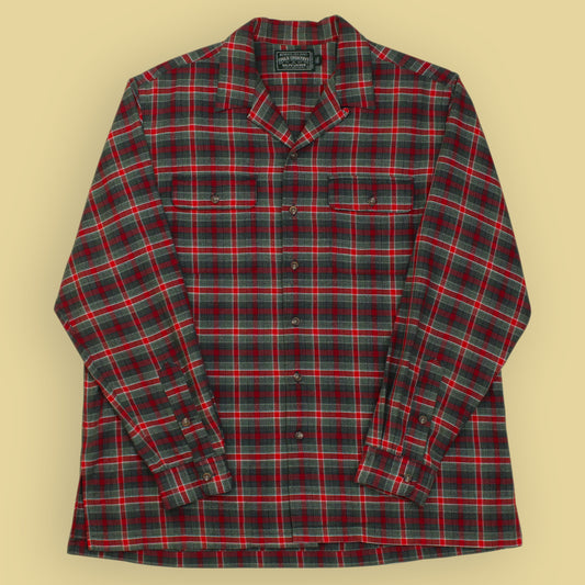Polo Country Plaid Cotton Flannel Loop Collar Shirt