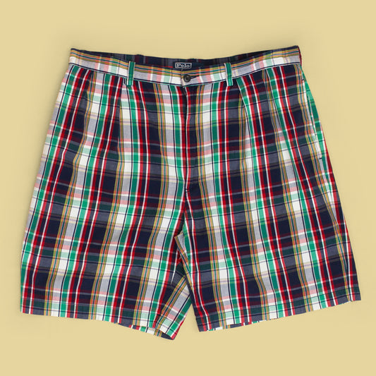 Vintage Polo Ralph Lauren Plaid Cotton Pleated Tyler Shorts
