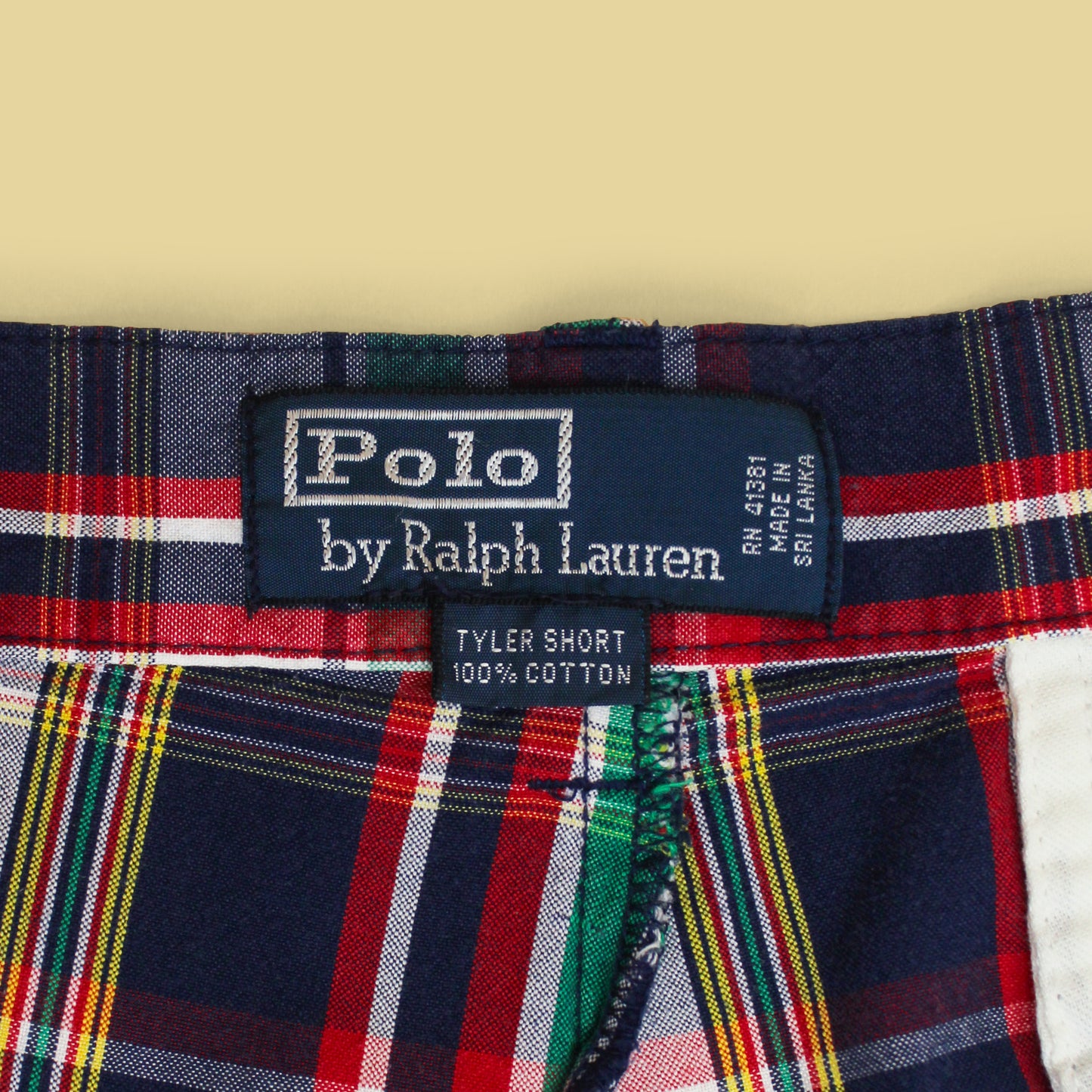 Vintage Polo Ralph Lauren Plaid Cotton Pleated Tyler Shorts