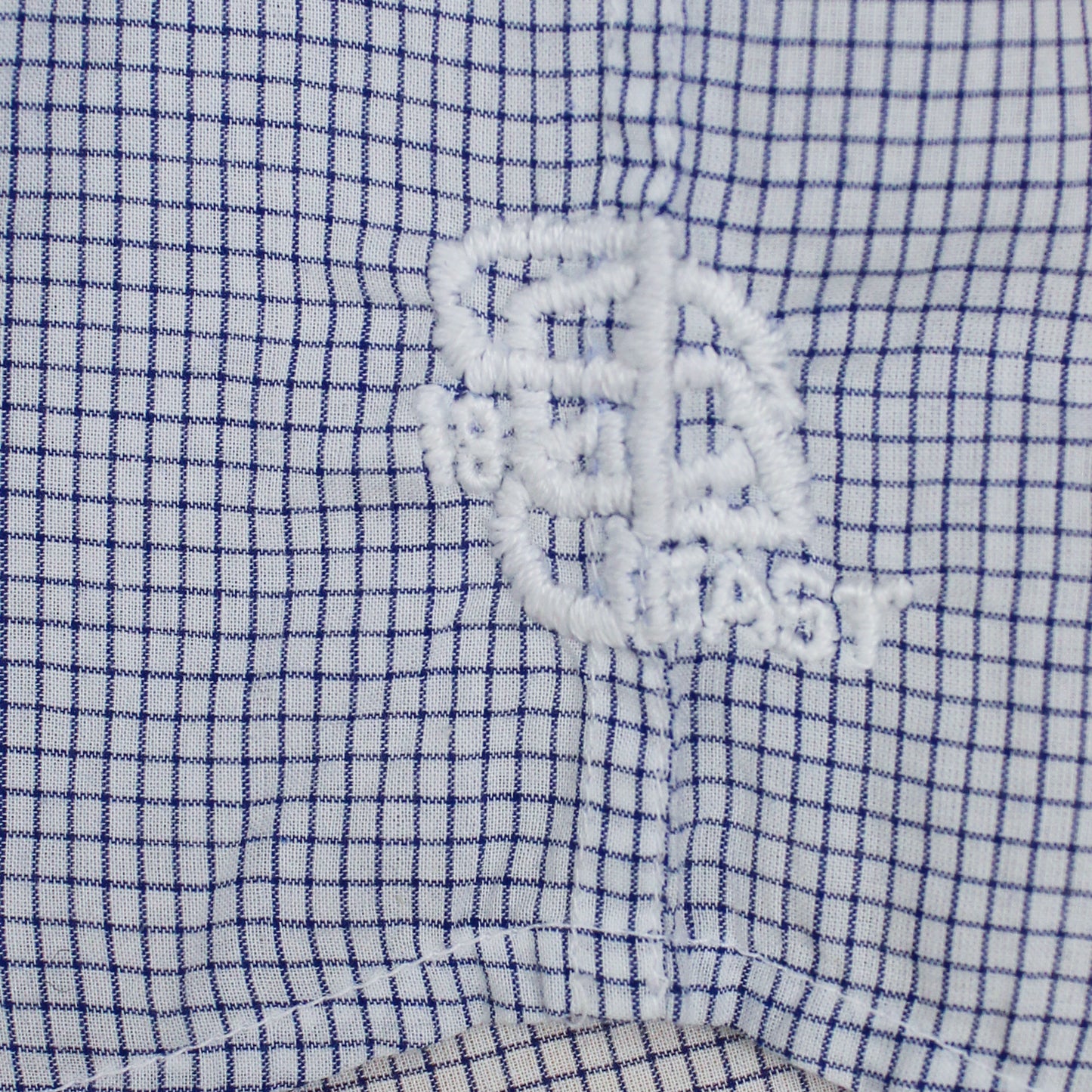 18 East Indigo Grid Check Cotton Chestnut Button-Down Shirt