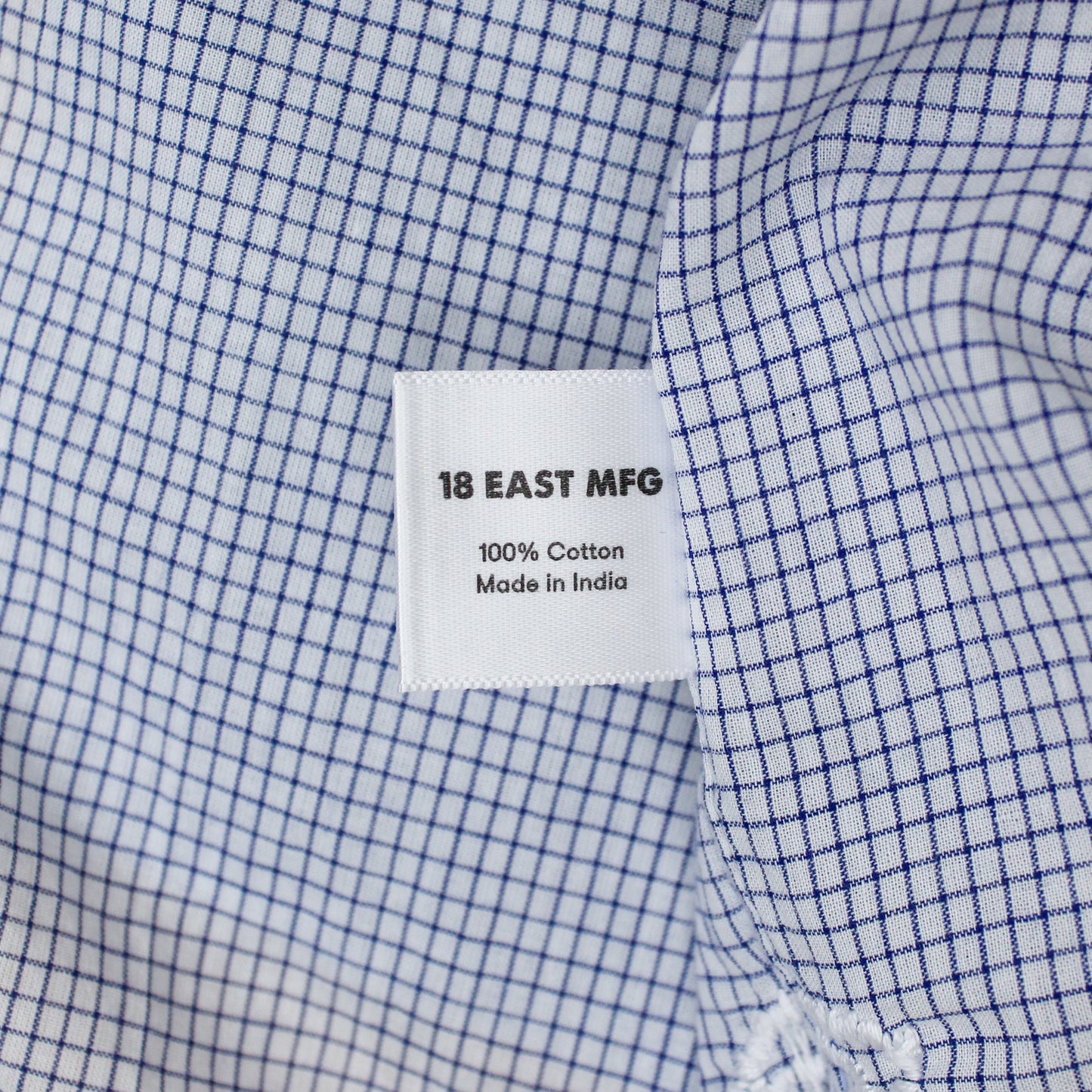 18 East Indigo Grid Check Cotton Chestnut Button-Down Shirt