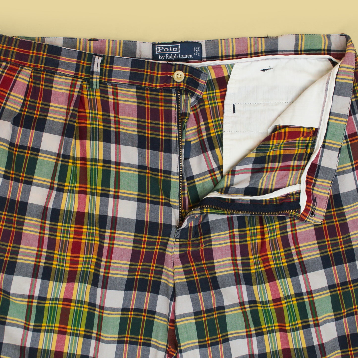 Vintage Polo Ralph Lauren Madras Pleated Tyler Shorts