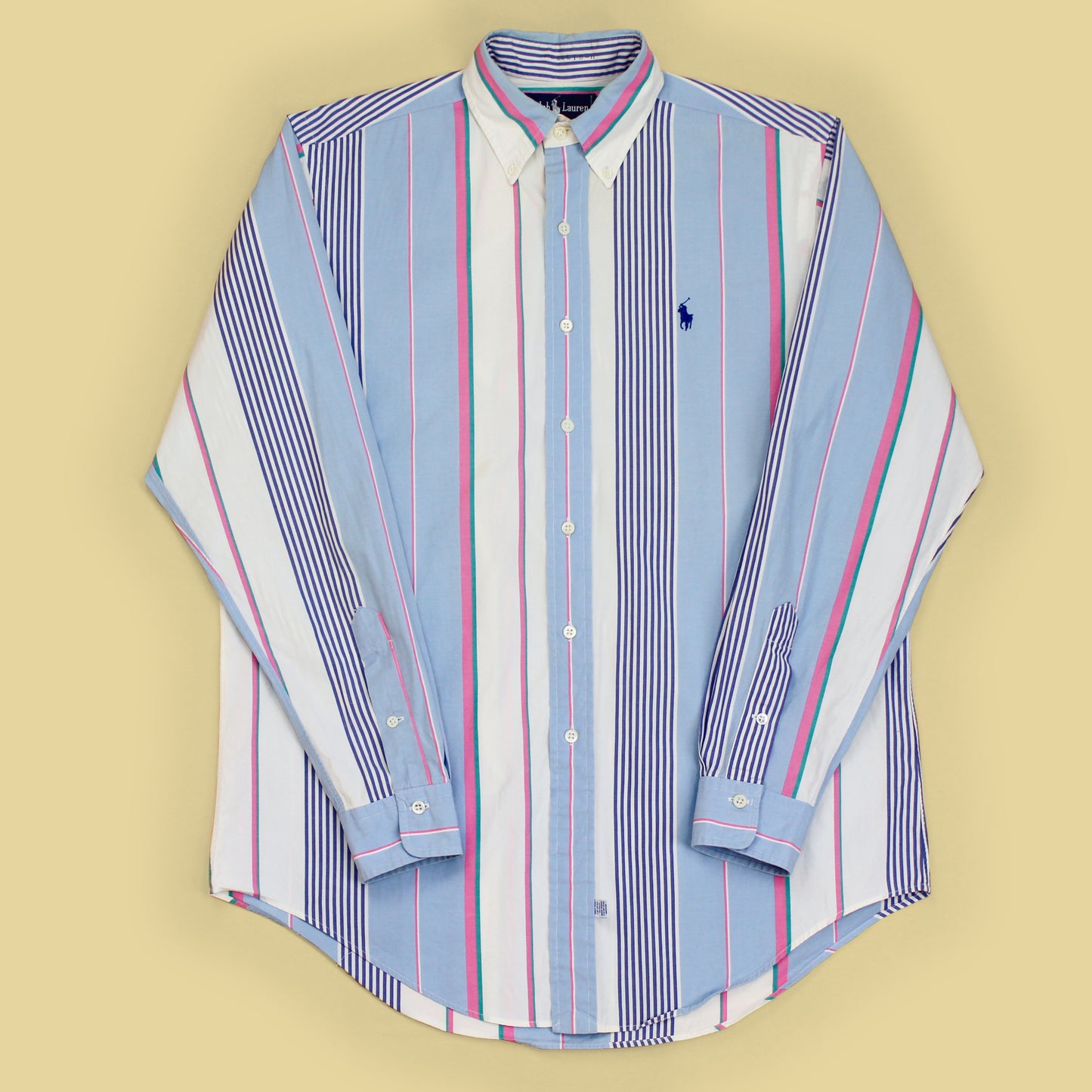 Vintage Polo Ralph Lauren Variegated Stripe Button-Down Shirt