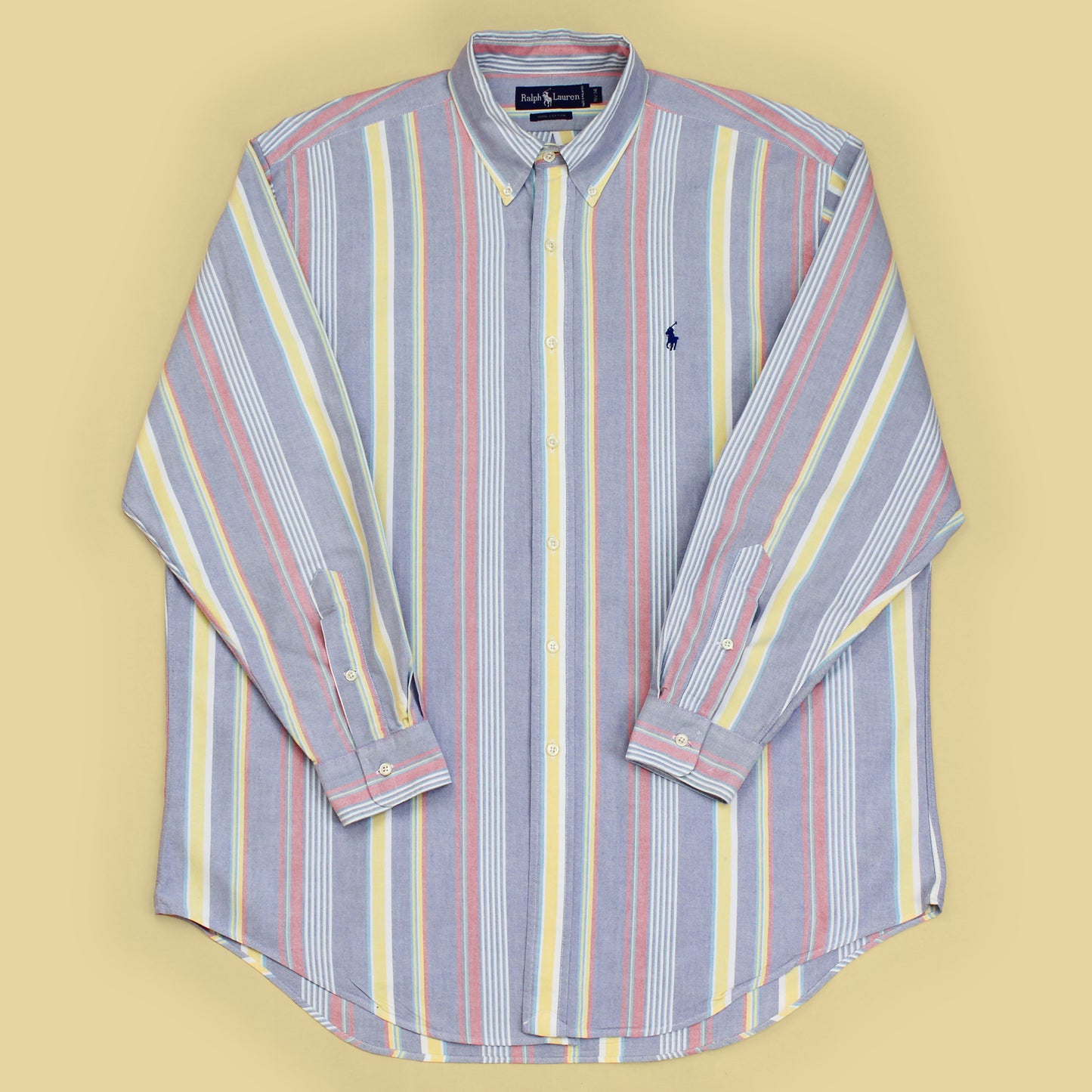 Vintage Polo Ralph Lauren Variegated Stripe Oxford Cloth Button-Down Shirt