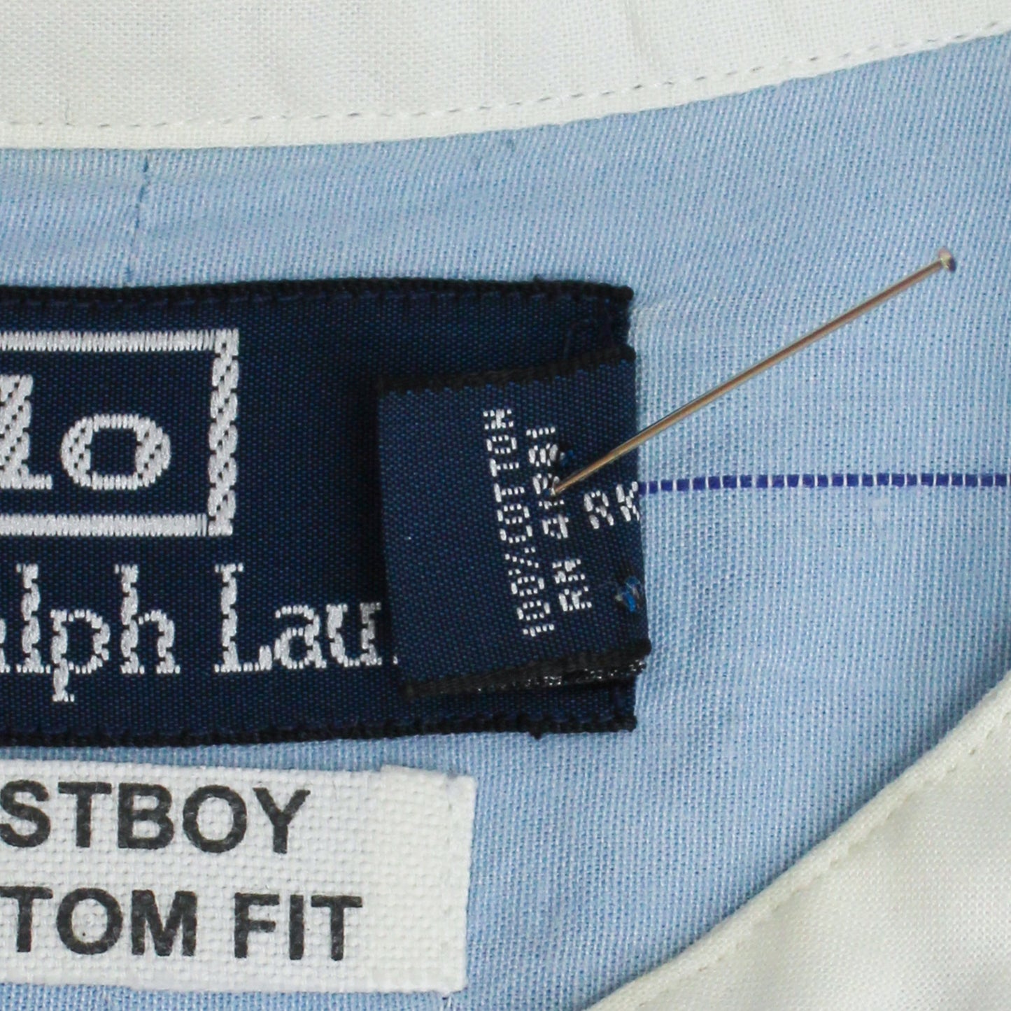 Vintage Polo Ralph Lauren Striped Cotton Contrast Band Collar Postboy Shirt
