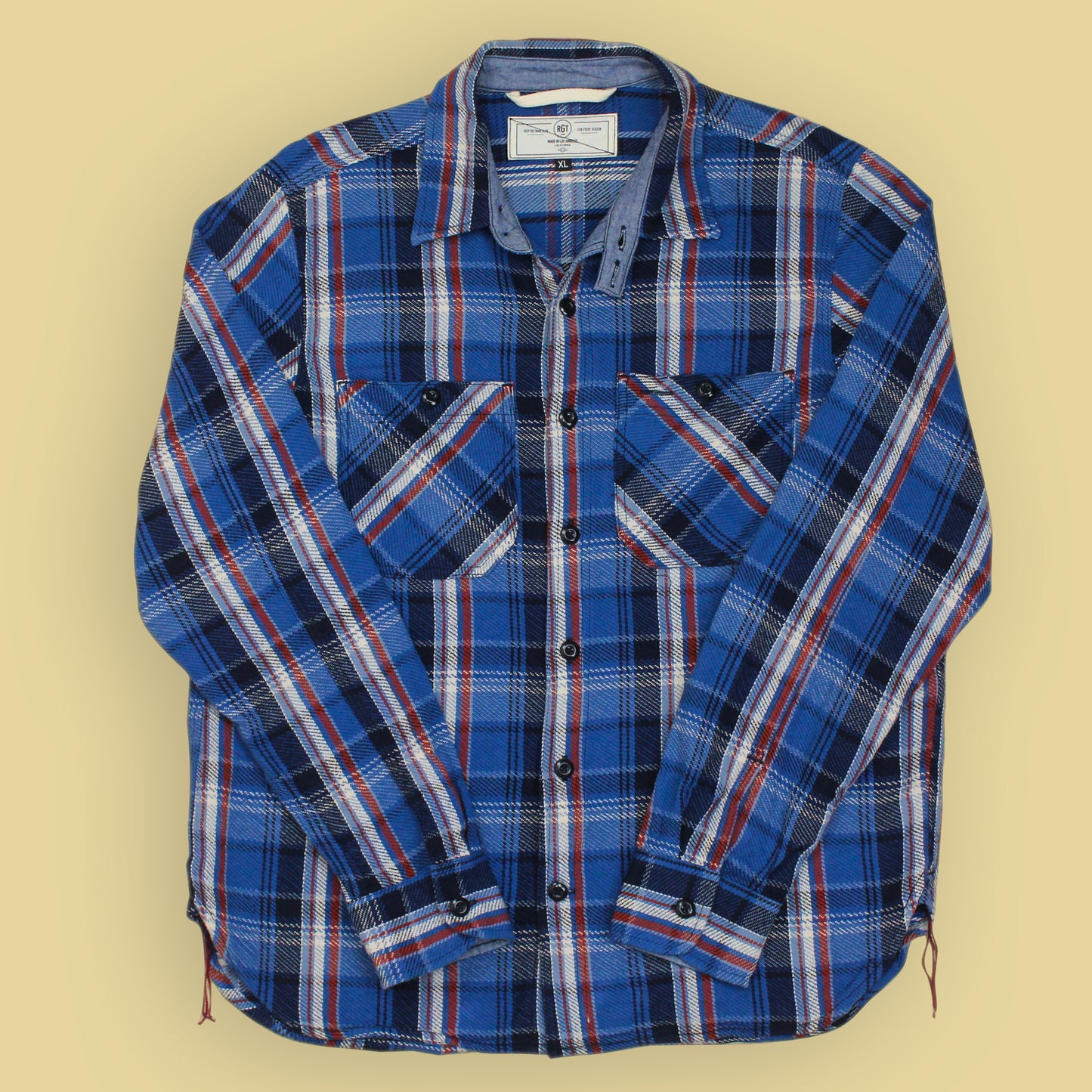 Rogue Territory Plaid Cotton Flannel Work Shirt