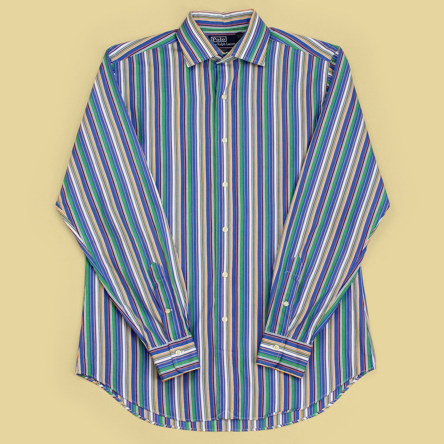 Polo Ralph Lauren Variegated Stripe Cotton Regent Collar Button-Up Shirt