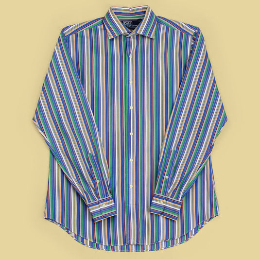Polo Ralph Lauren Variegated Stripe Cotton Regent Collar Button-Up Shirt