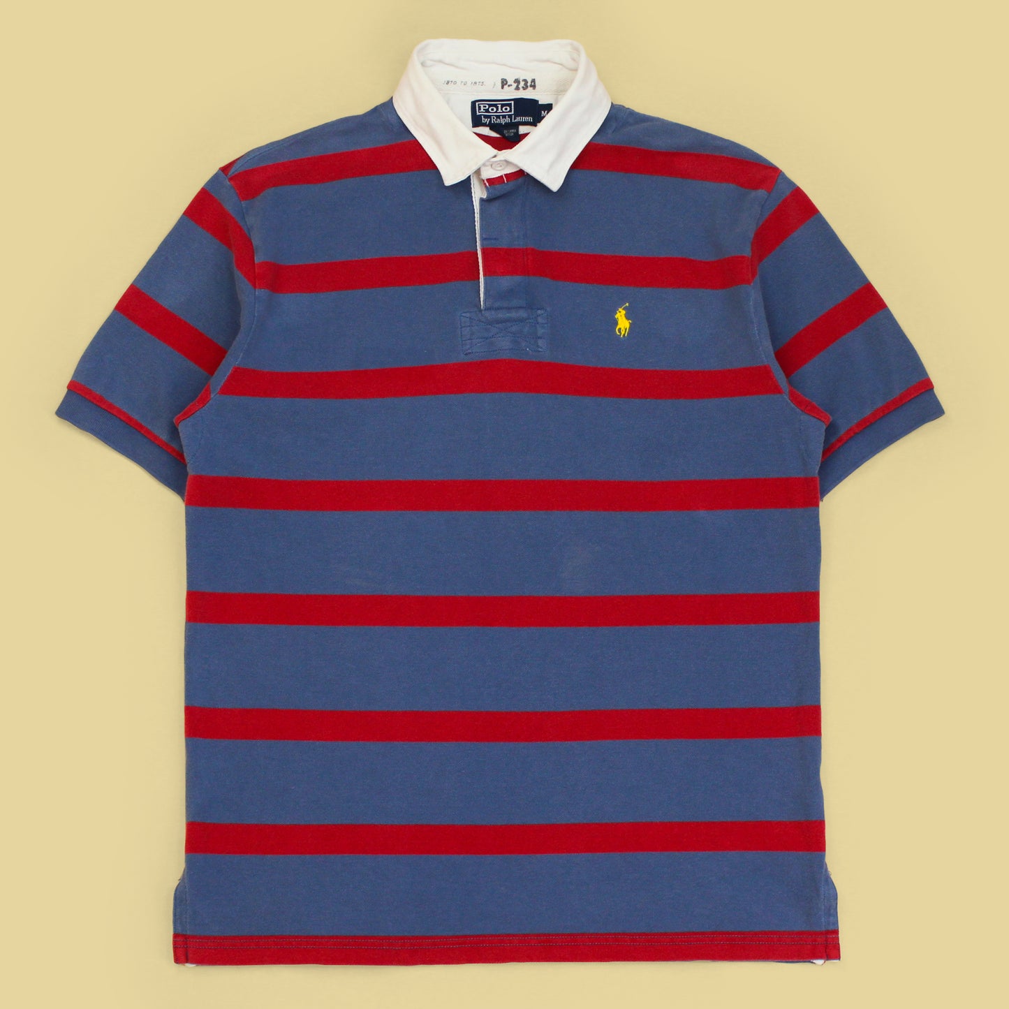 Polo Ralph Lauren Striped Pique Knit Cotton Rugby Polo Shirt