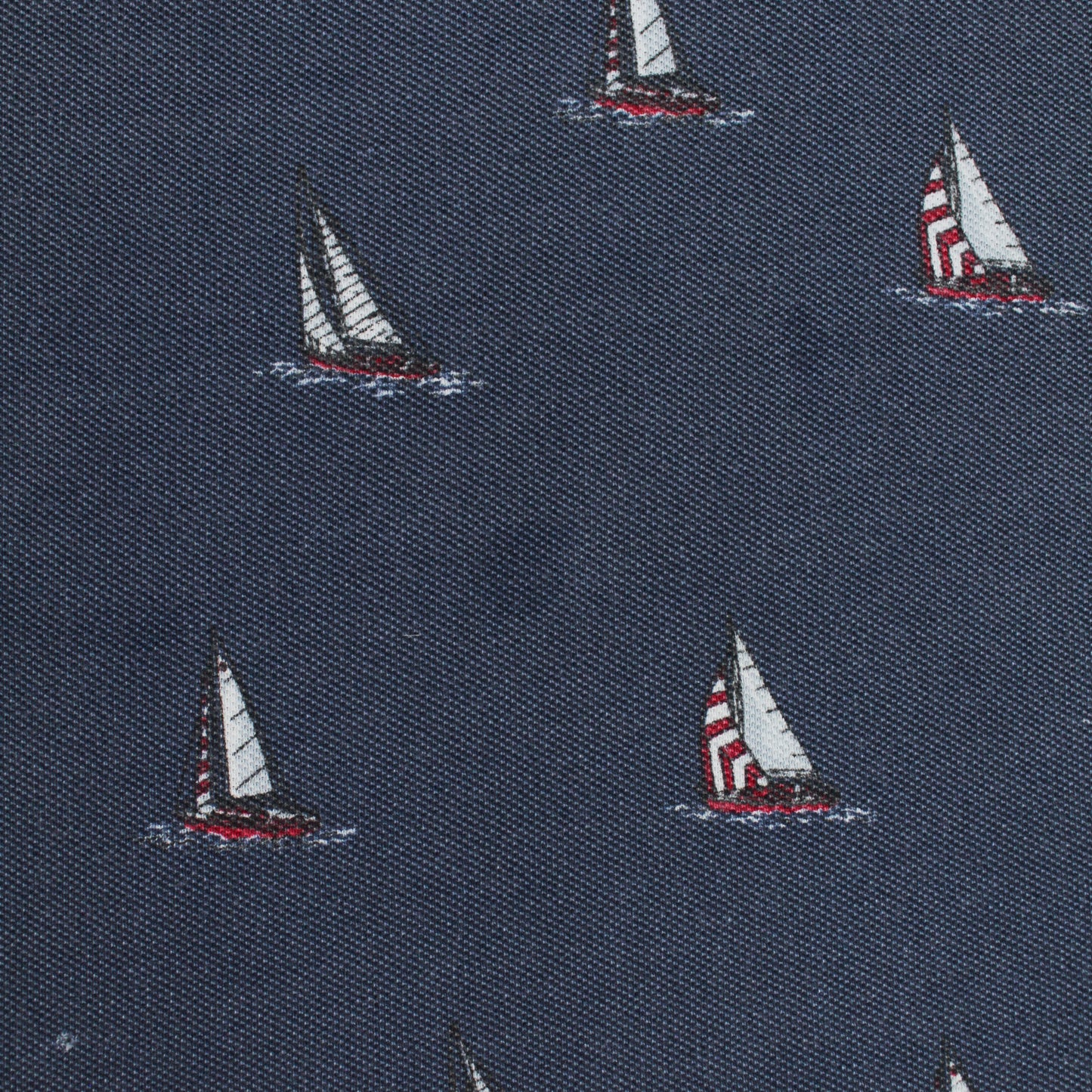 Vintage Polo Ralph Lauren Sailboat Print Pique Knit Cotton Polo Shirt