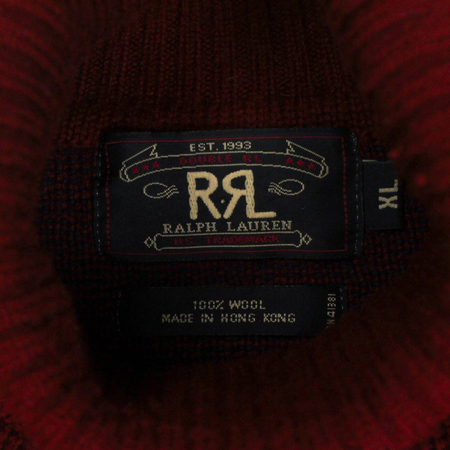 Double RL Moose Fair Isle Intarsia Knit Wool Turtleneck Sweater