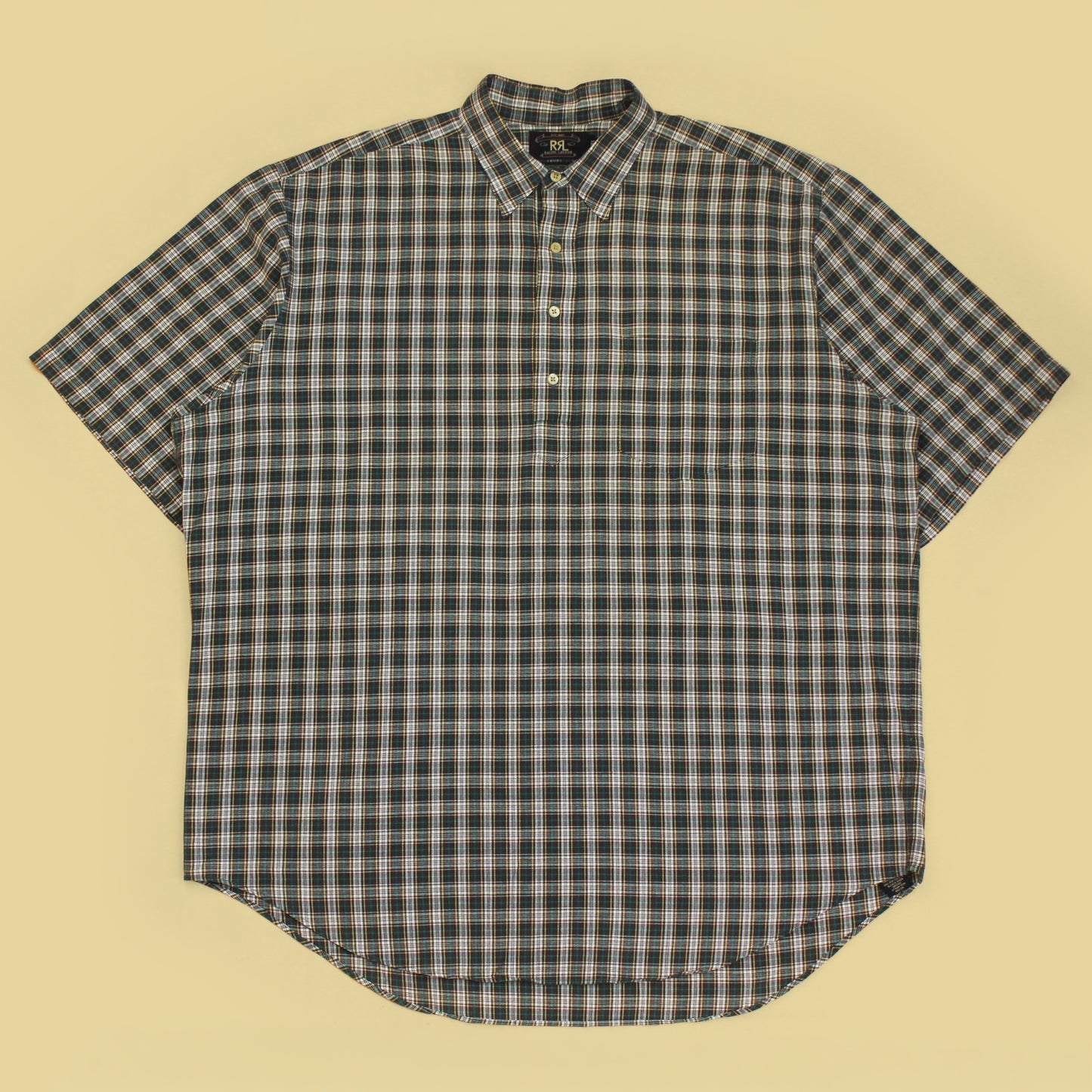 Vintage RRL Plaid Cotton Short Sleeve Popover Shirt