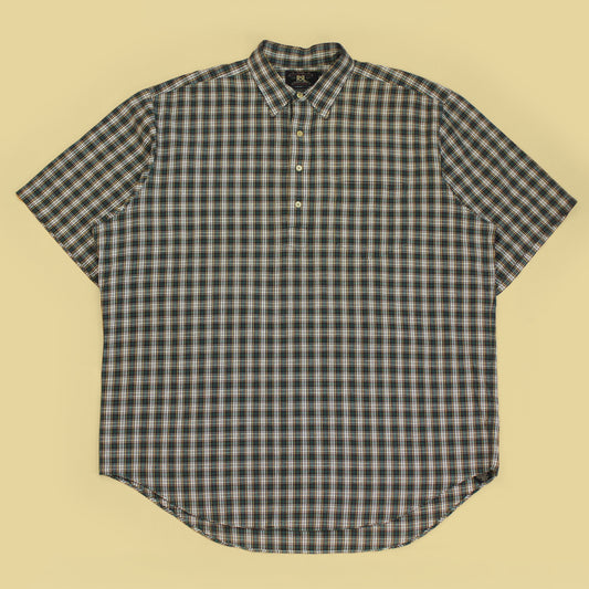 Vintage RRL Plaid Cotton Short Sleeve Popover Shirt