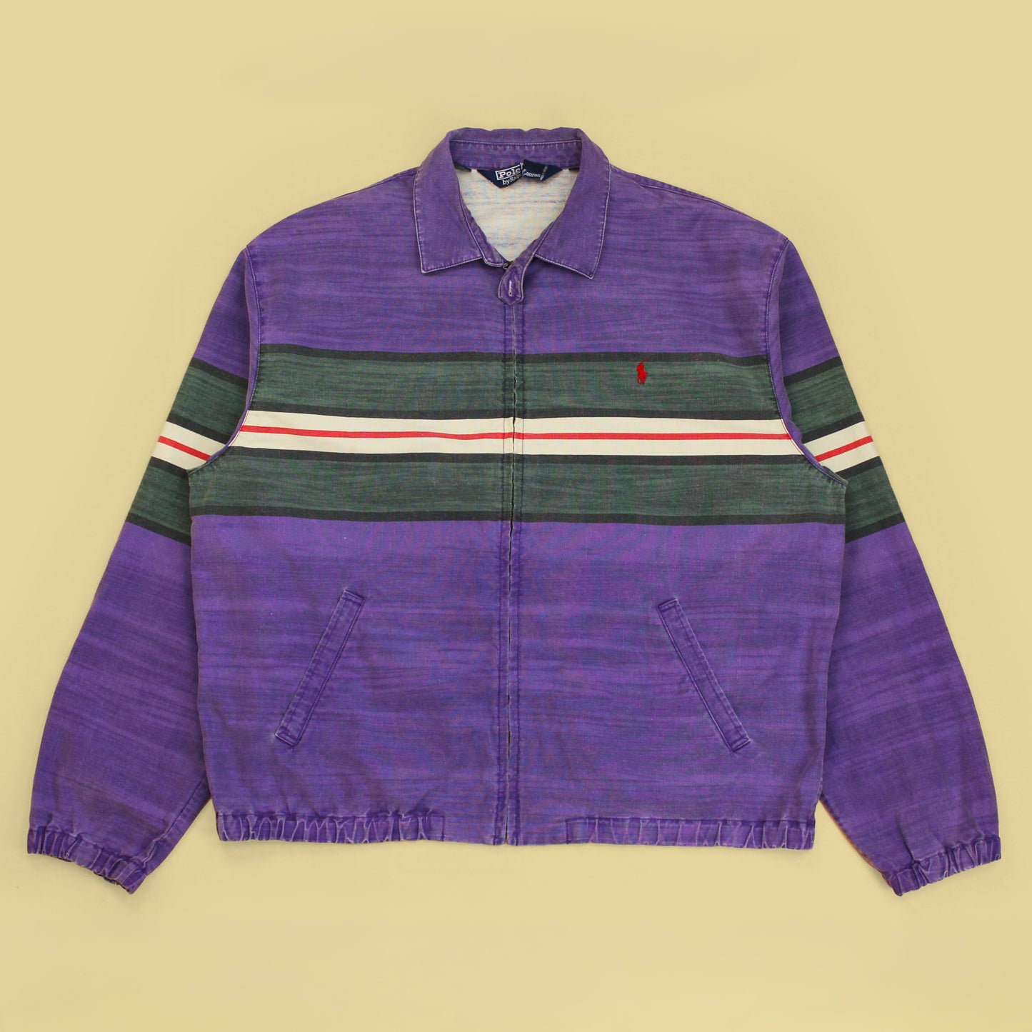Vintage Polo Ralph Lauren Printed Stripe Harrington Swing Jacket