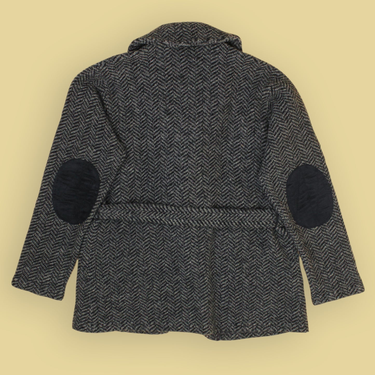 Engineered Garments Herringbone Belted Shawl Collar Knit Jacket