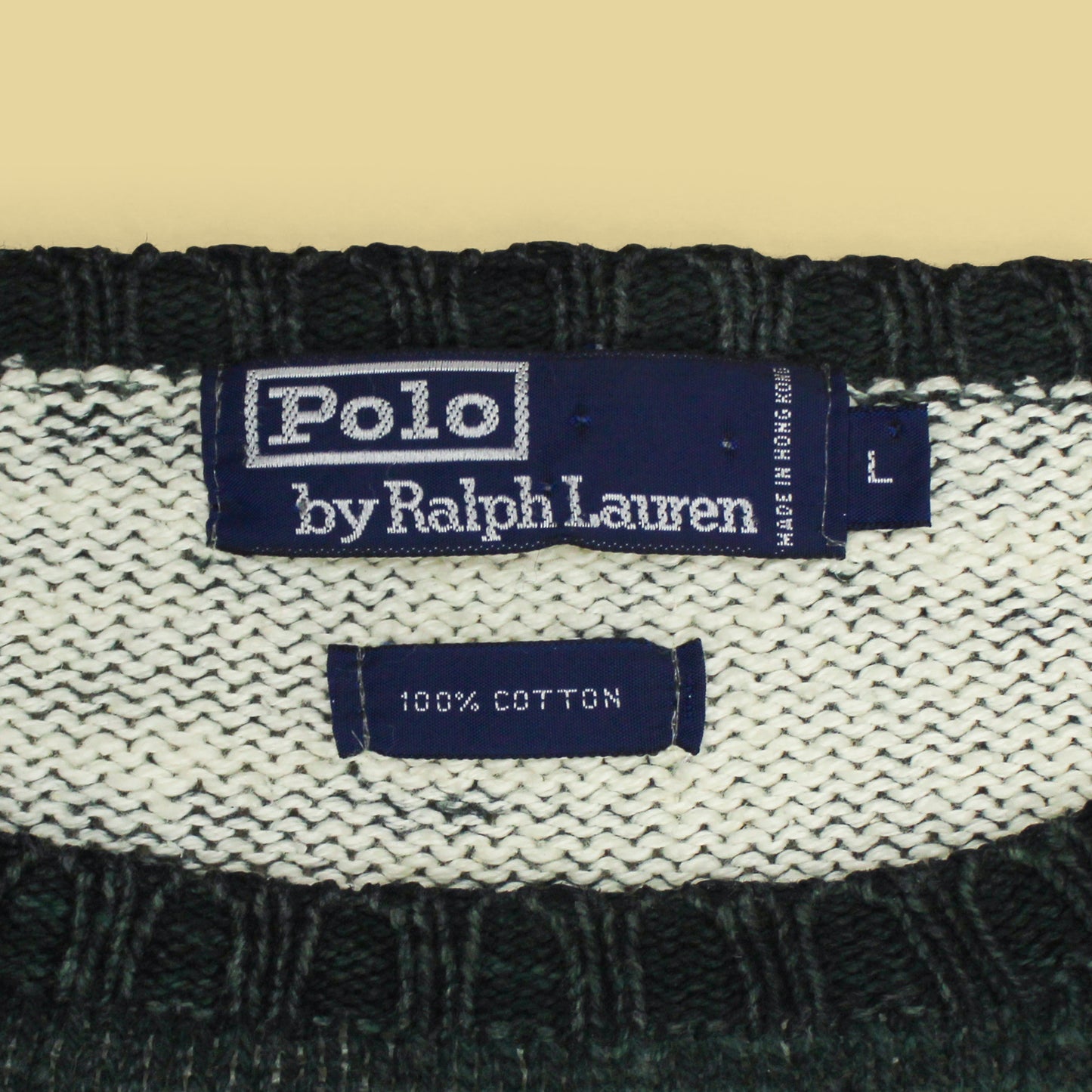 Vintage Polo Ralph Lauren Printed Stripe Cotton Crewneck Sweater