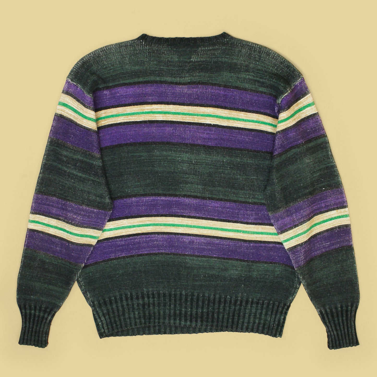 Vintage Polo Ralph Lauren Printed Stripe Cotton Crewneck Sweater