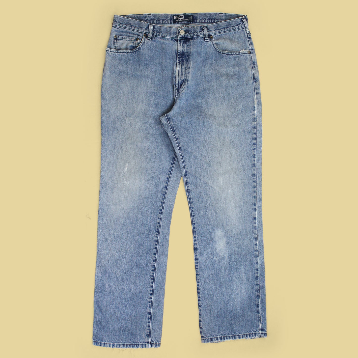 Polo Ralph Lauren Faded Stonewash Denim Straight Leg Jeans