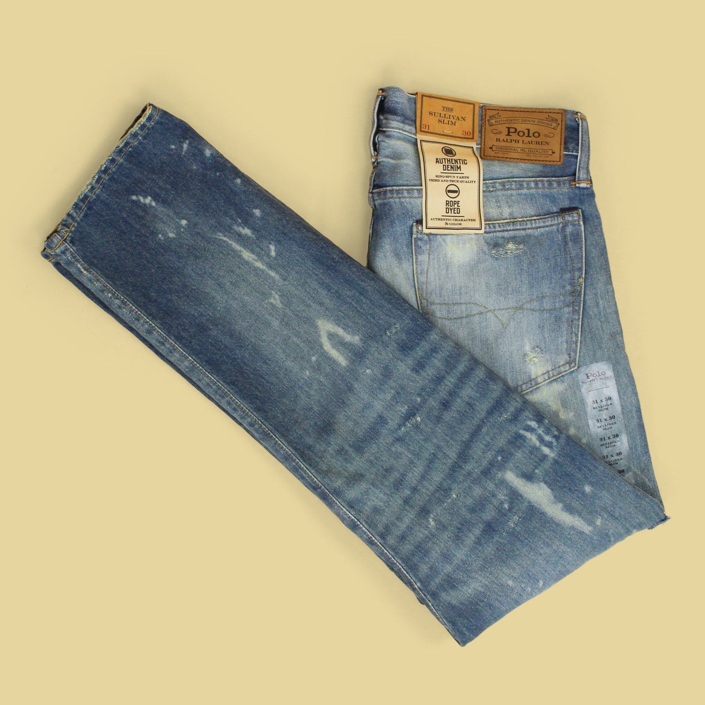 Polo Ralph Lauren Patchwork Repaired Denim Sullivan Slim Jeans