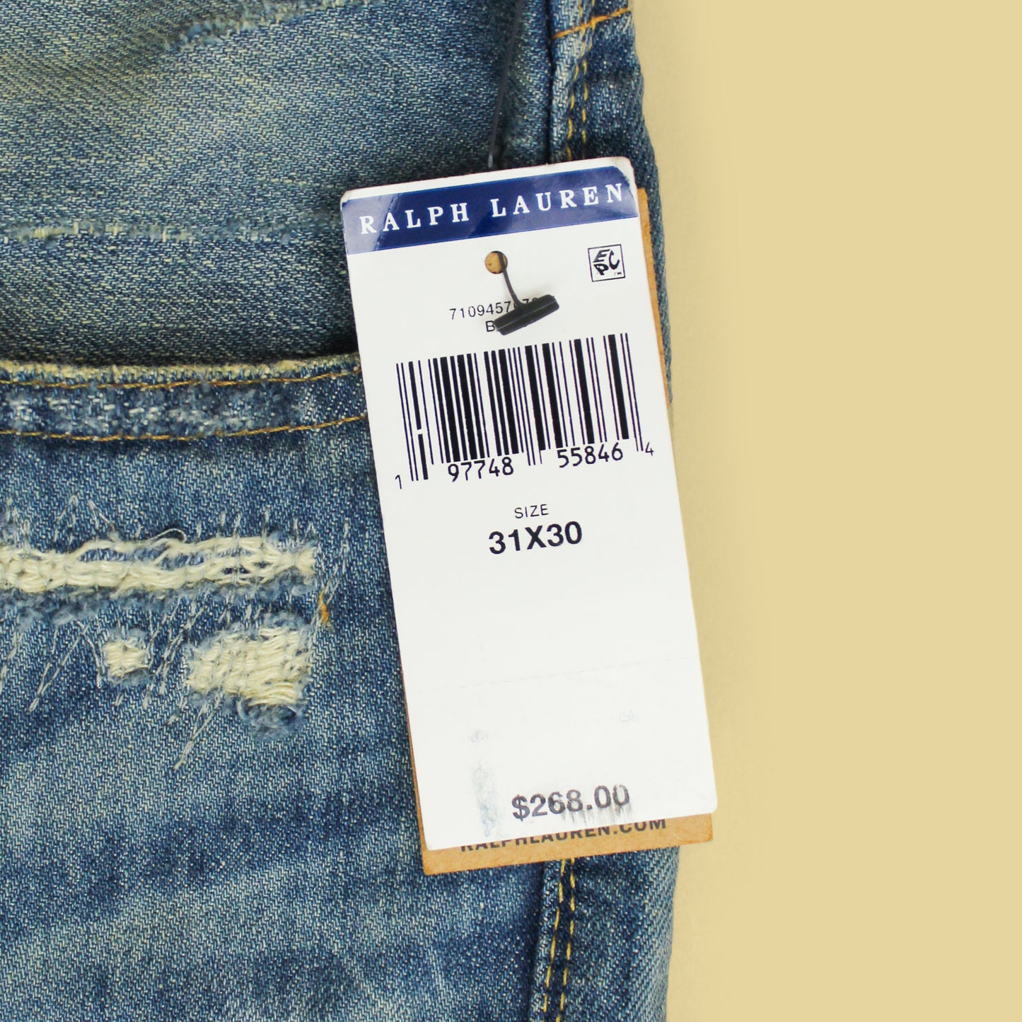 Polo Ralph Lauren Patchwork Repaired Denim Sullivan Slim Jeans