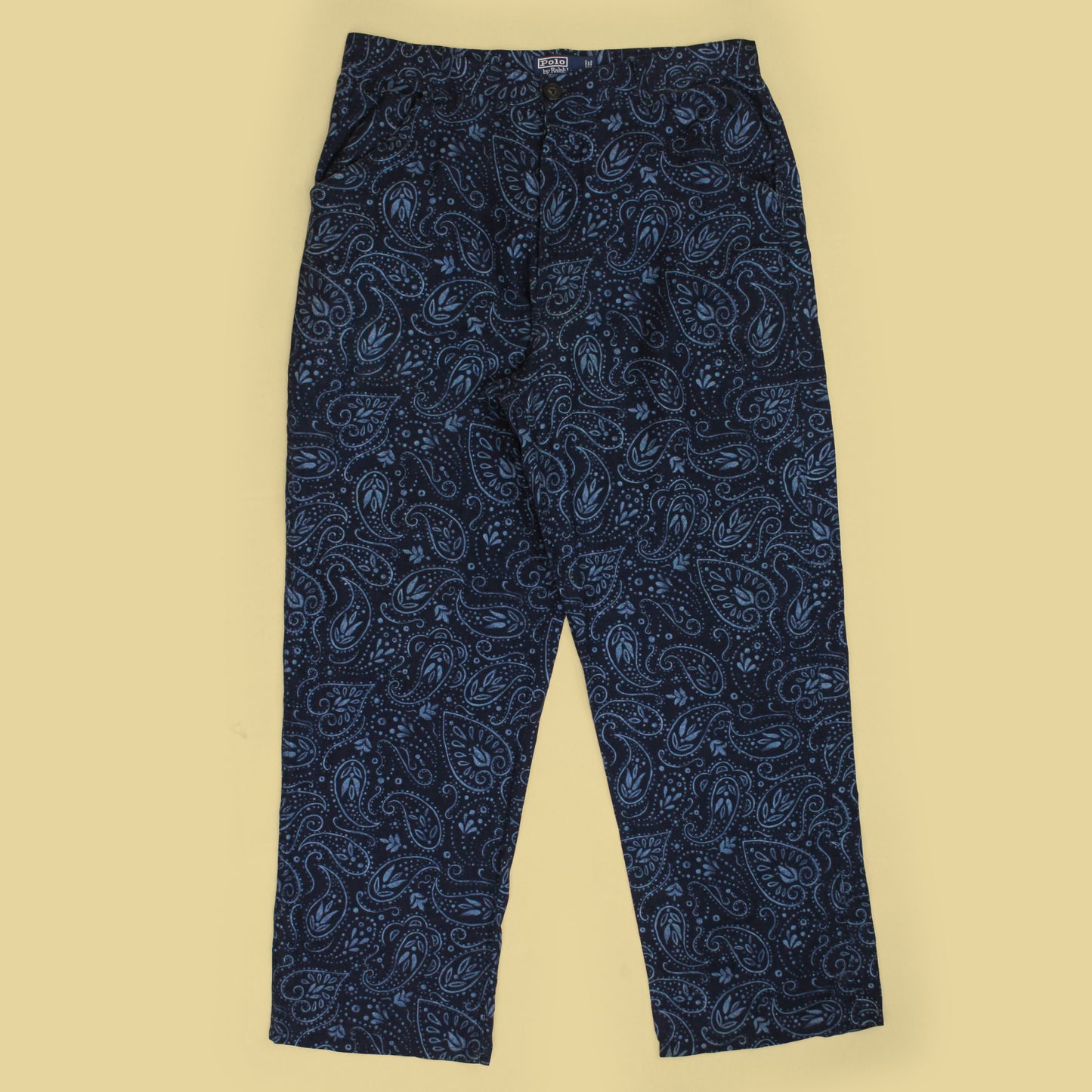 Vintage Polo Ralph Lauren Paisley Print Cotton Linen Utility Pants