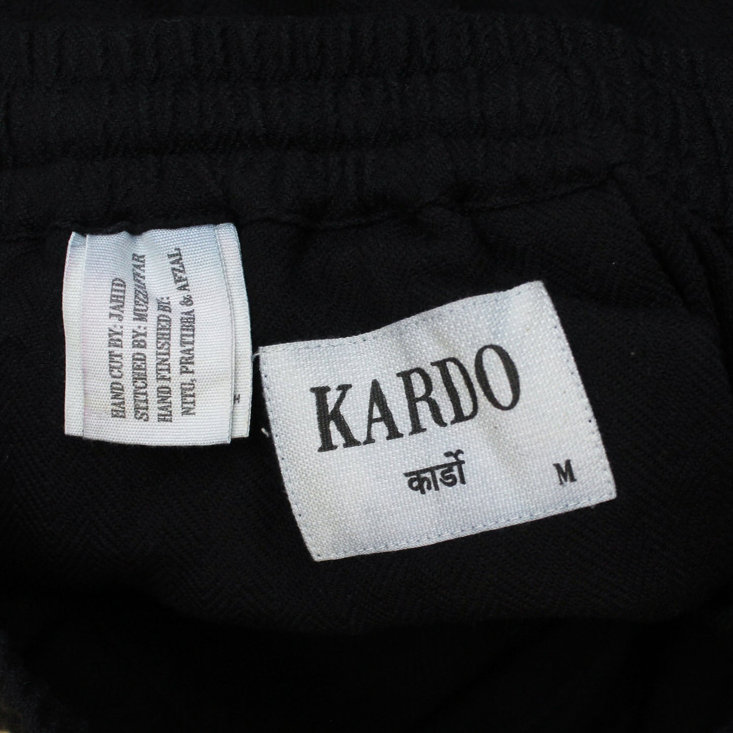 Kardo Herringbone Cotton Drawstring Waist Easy Pants