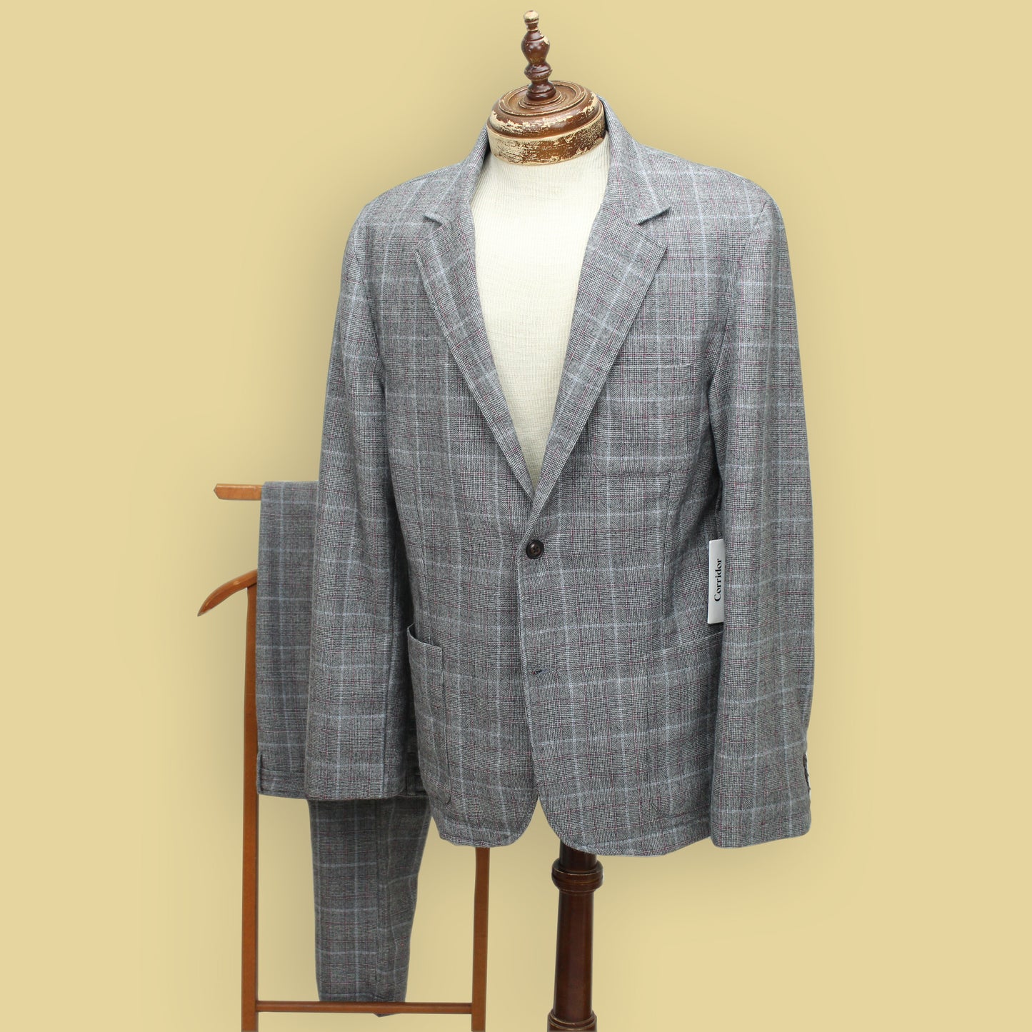 Corridor Glencheck Wool Flannel Lined Blazer & Matching Trousers