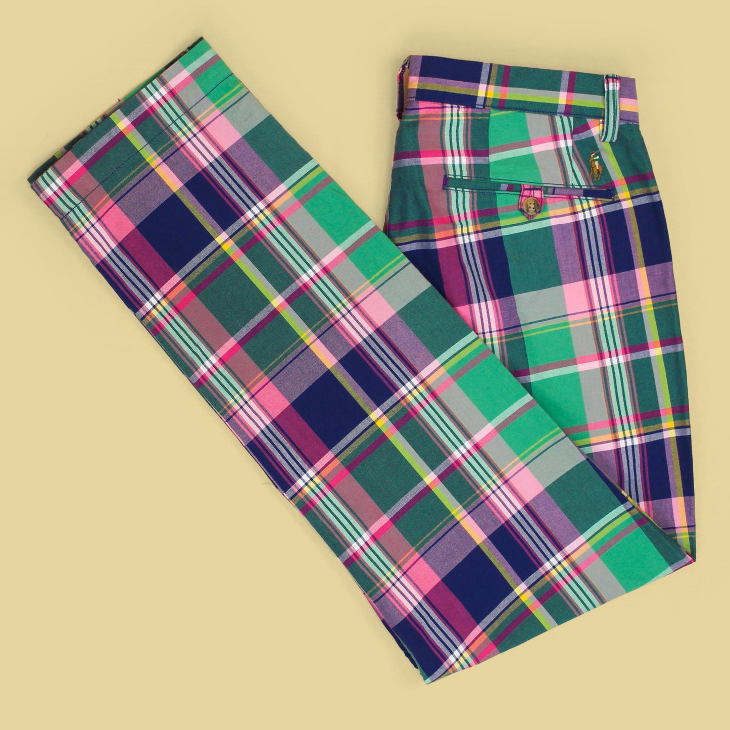 Polo Ralph Lauren Plaid Cotton Straight Fit Pants
