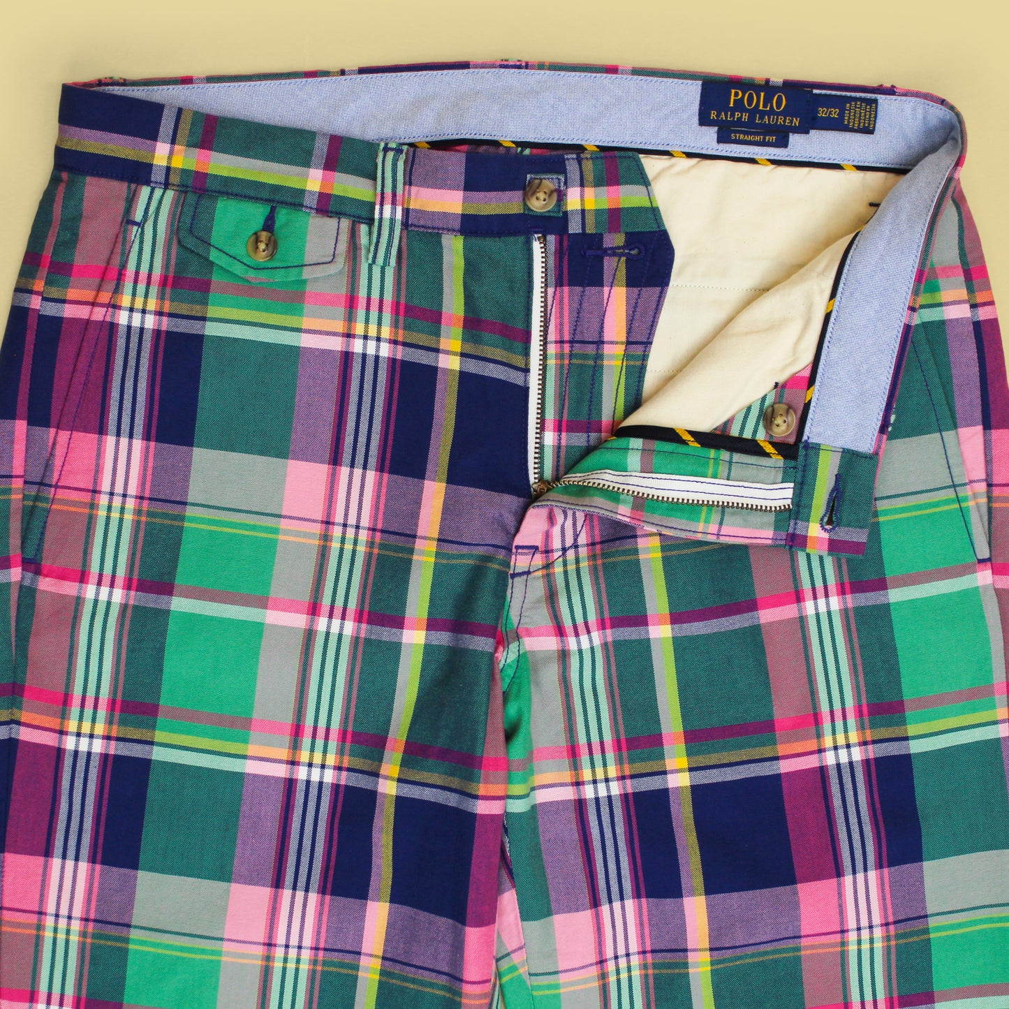 Polo Ralph Lauren Plaid Cotton Straight Fit Pants