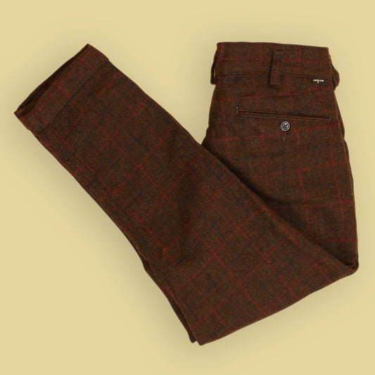 OrSlow Plaid Wool Alpaca Flannel Pleated Billy Jean Trousers